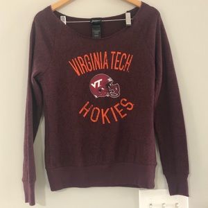 Virginia Tech Hokies Women’s Juniors M Medium 7/8 NCAA Long Sleeve Boat Neck.